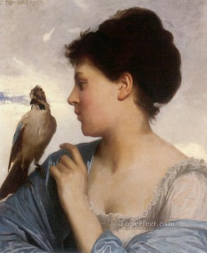Leon Bazille Perrault Painting - The Bird Charmer 1873 Leon Bazile Perrault